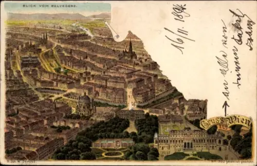 Vorläufer Litho Wien, Gesamtansicht, Blick vom Belvedere