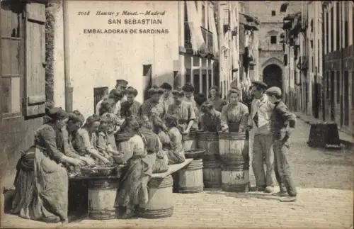 Ak Donostia San Sebastian Baskenland, Embaladoras de Sardinas