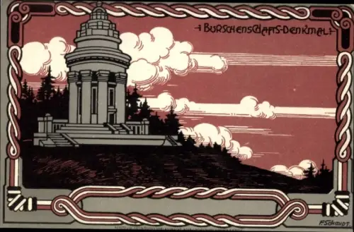 Künstler Ak Schmidt, F., Lutherstadt Eisenach in Thüringen, Burschenschaftsdenkmal