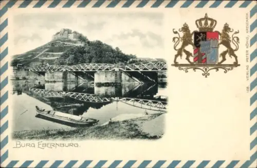 Ak Bad Münster am Stein, Ebernburg, Brücke, Wappen