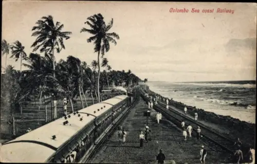 Ak Colombo Ceylon Sri Lanka, Eisenbahn