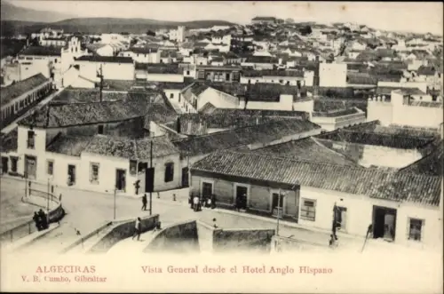 Ak Algeciras, Andalucía, Vista General desde el Hotel Anglo Hispano
