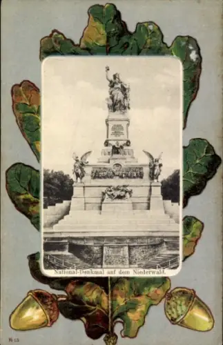 Passepartout Ak Rüdesheim am Rhein, Niederwald Nationaldenkmal