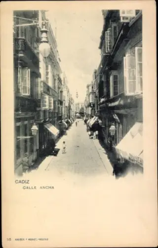 Ak Cádiz Andalusien, Calle Ancha