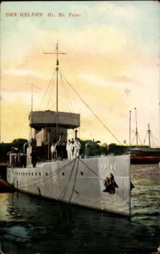 Ak Niederländisches Kriegsschiff Friso