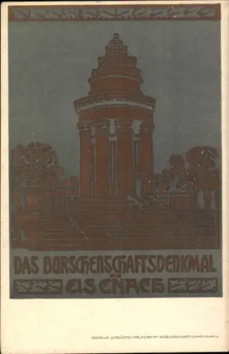 Studentika Ak Lutherstadt Eisenach in Thüringen, Burschenschaftsdenkmal