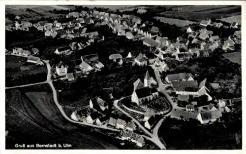 Ak Bernstadt (bei Ulm) auf der Schwäbischen Alb, Luftaufnahme