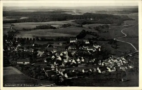 Ak Gutenzell Hürbel Oberschwaben Württemberg, Fliegeraufnahme