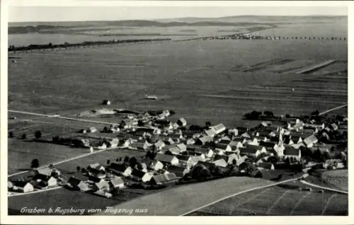 Ak Graben im Lechfeld Schwaben, Luftaufnahme