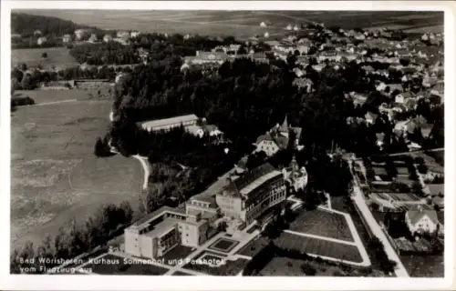 Ak Bad Wörishofen im Unterallgäu,  Kurhaus Sonnenhof, Parkhotel, Luftaufnahme