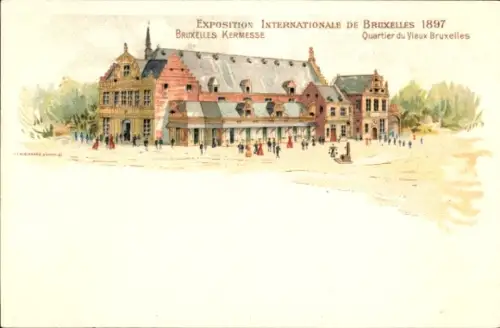 Ak Bruxelles Brüssel, Internationale Ausstellung 1897, Kermesse, Vieux Bruxelles