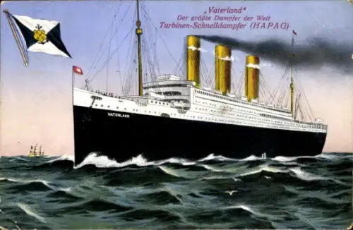 Ak Dampfschiff Vaterland, HAPAG