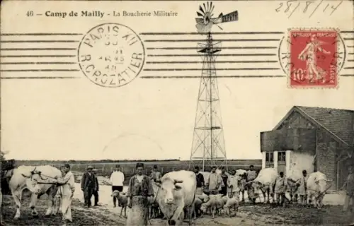 Ak Mailly le Camp Aube, La Boucherie Militaire, Windrad