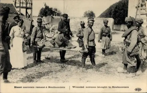 Ak Chauconin-Neufmontiers Seine et Marne, Blessé marocain, französische Kolonialkrieger