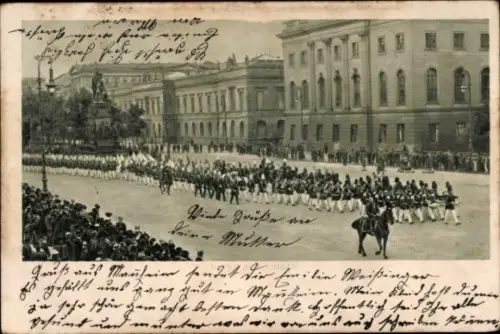 Ak Berlin Mitte, Unter den Linden, Wachtparade