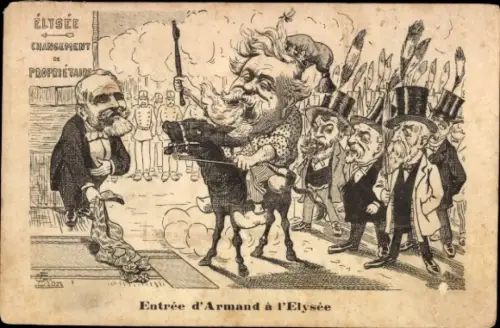 Ak Entrée d'Armand à l'Elysée, Karikatur