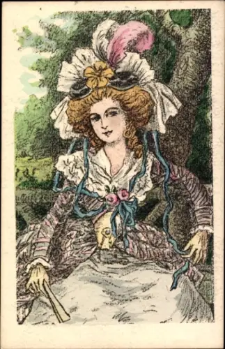 Künstler Ak Elegante Frau mit Hut, Portrait