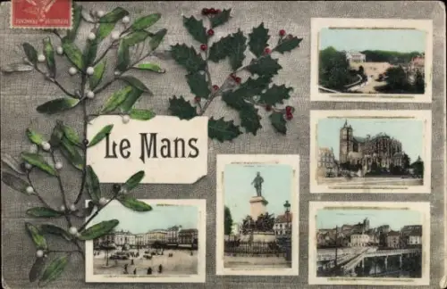 Ak Le Mans Sarthe, Denkmal, Brücke, Platz