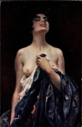 Künstler Ak Schmutzler, L., Leidenschaft, Barbusige Frau