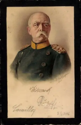 Künstler Ak Fürst Otto von Bismarck, Portrait in Uniform