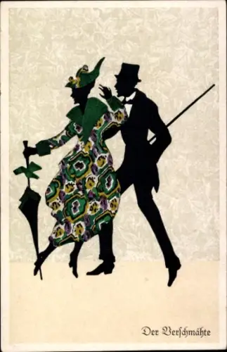 Scherenschnitt Künstler Ak Graf, Marte, Der Verschmähte, Mann, Frau