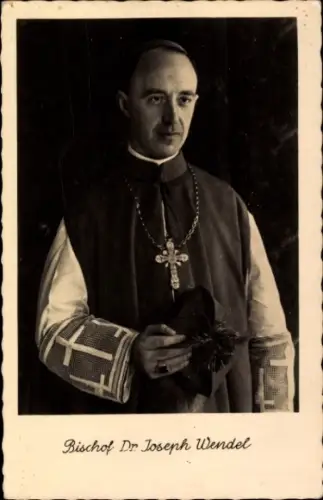 Ak Bischof Dr Joseph Wendel, Portrait