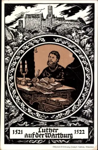 Passepartout Steindruck Ak Eisenach, Luther auf der Wartburg, Feier 1921