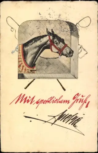 Künstler Ak Pferd, Tierportrait