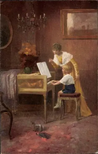 Künstler Ak Schneider, E., Aller Anfang ist schwer