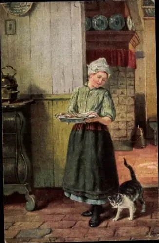 Künstler Ak Mücke, K., Schmeichelkätzchen