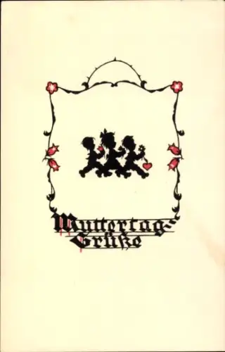 Scherenschnitt Ak Muttertag Grüße, Kinder