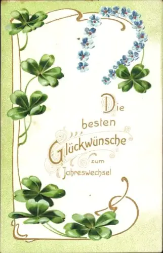 Ak Glückwunsch Neujahr, Kleeblätter