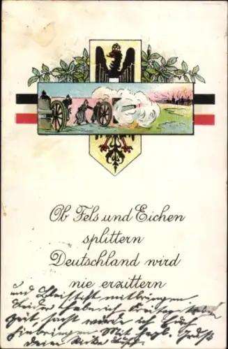 Ak Ob Fels und Eichen splittern Deutschland wird nie erzittern
