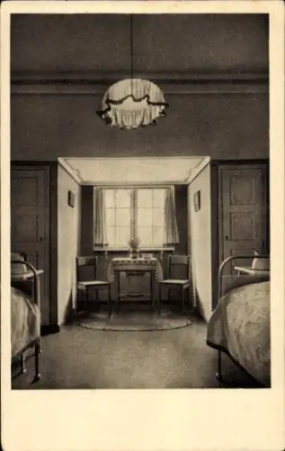 Ak Ostseebad Ahlbeck auf Usedom, Siemens-Antonienheim, Innenansicht Schlafraum