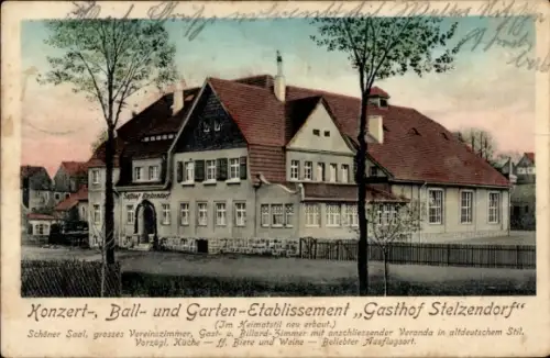 Ak Stelzendorf Chemnitz in Sachsen, Konzert, Ball und Garten-Etablissement Gasthof Stelzendorf