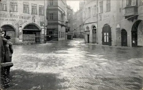 Ak Nürnberg in Mittelfranken Bayern, Tucherstraße, Hochwasser Katastrophe 05.02.1909