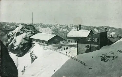 Ak Bayrischzell im Mangfallgebirge Oberbayern, Wendelstein, Wendelsteinhaus, Winter