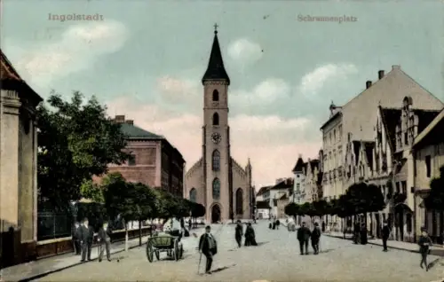 Ak Ingolstadt an der Donau Oberbayern, Schrannenplatz