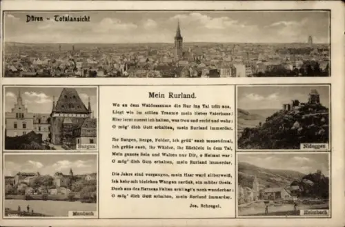 Ak Düren in Nordrhein Westfalen, Burgau, Nideggen, Maubach, Heimbach