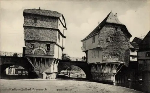 Ak Bad Kreuznach an der Nahe, Brückenhäuser