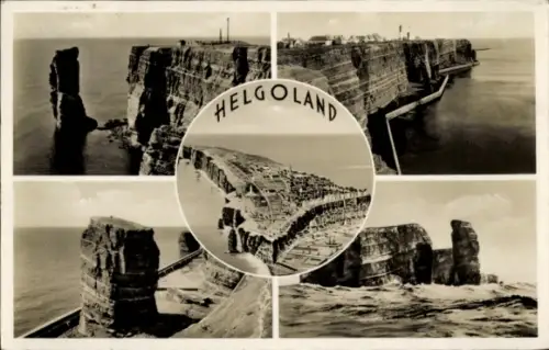 Ak Nordseeinsel Helgoland, Panorama, Steilküste, Lange Anna