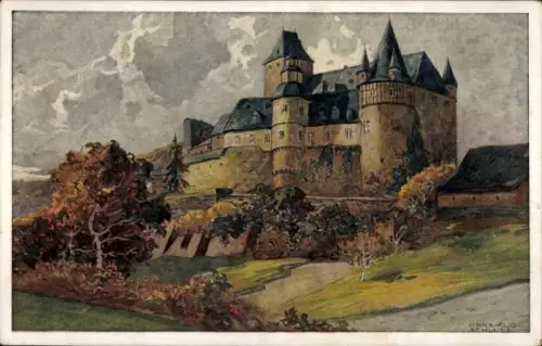 Künstler Ak Schulze, Hans Rudolf, St. Johann bei Mayen in der Eifel, Schloss Bürresheim