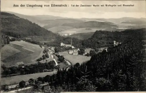 Ak Wolfsgrün Blauenthal Eibenstock im Erzgebirge, Panorama