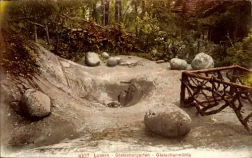 Ak Lucerne Luzern Stadt Schweiz, Gletschergarten, Gletschermühle