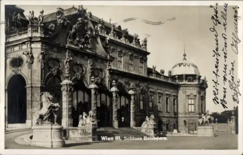 Ak Wien 3 Landstraße, Schloss Belvedere
