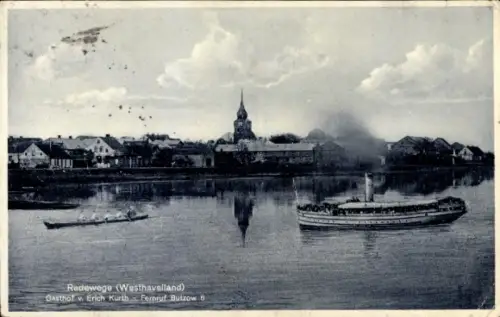Ak Radewege im Havelland, Gasthof von Erich Kurth, Dampfer