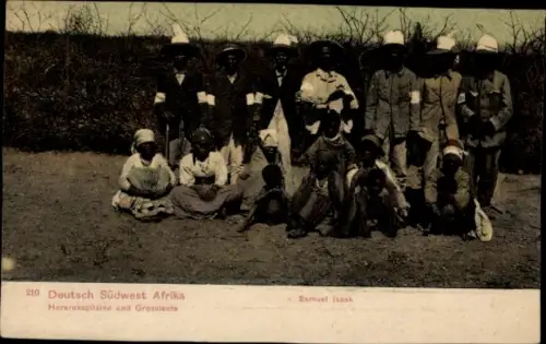 Ak Namibia Deutsch Südwestafrika, Hererokapitaine, Großleute