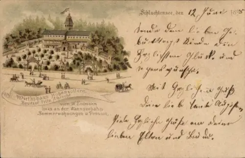 Litho Berlin Zehlendorf, Schlachtensee, Wirtshaus Hohenzollern