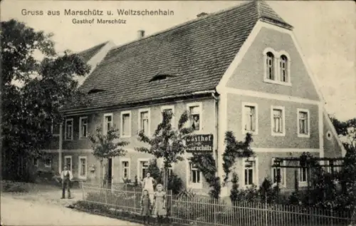 Ak Marschütz Weitzschenhain Lommatzsch in Sachsen, Gasthof Marschütz