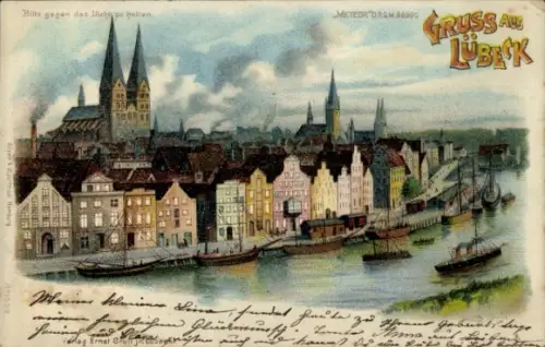 Halt gegen das Licht Litho Hansestadt Lübeck, Gesamtansicht